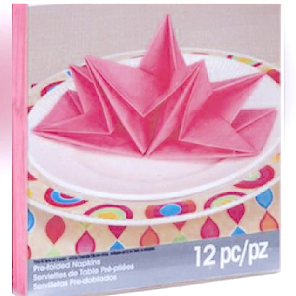 NEW WITH TAGS David Tutera Pre-Folded Pink Napkins—2 Pkg
